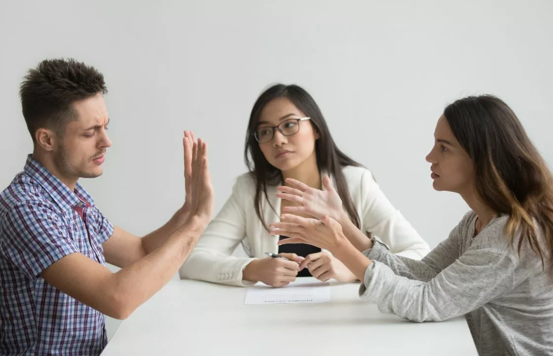Image of couple arguing in family mediation Stevenage