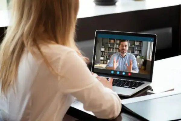 image of woman attending online mediation Stevenage speak to our team today!